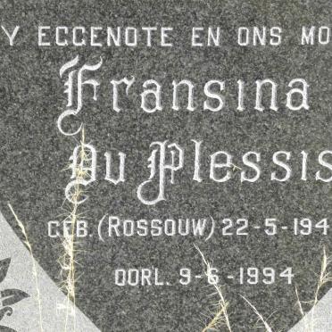 PLESSIS Fransina, du nee ROSSOUW 1940-1994