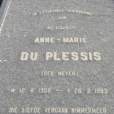 PLESSIS Anne-Marie, du nee MEYER 1956-1983