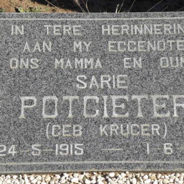 POTGIETER Sarie nee KRUGER 1915-1991