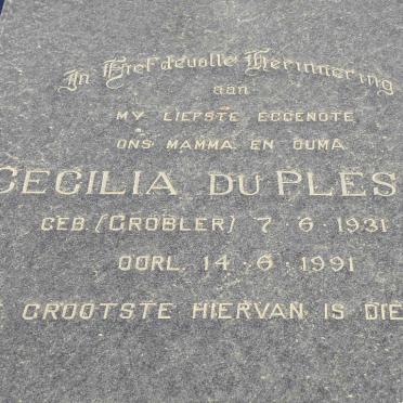 PLESSIS Cecilia, du nee GROBLER 1931-1991