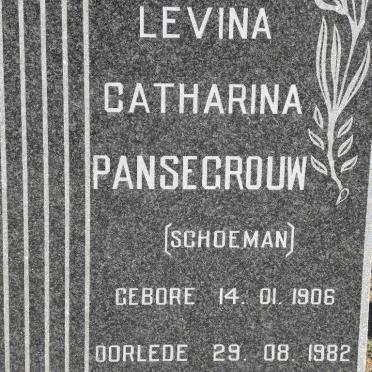 PANSEGROUW Levina Catharina nee SCHOEMAN 1906-1982