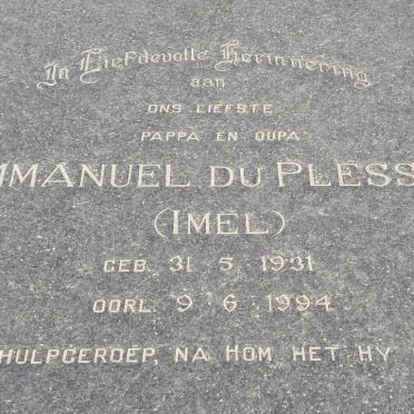 PLESSIS Immanuel, du 1931-1994