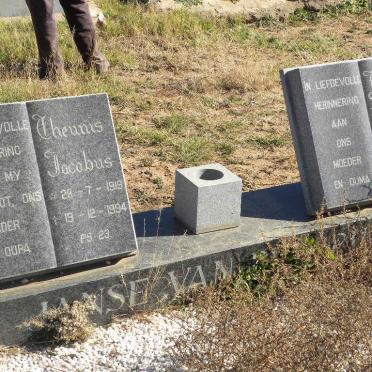 RENSBURG Theunis Jacobus, Janse van 1919-1994 &amp; Miranda 1921-2004