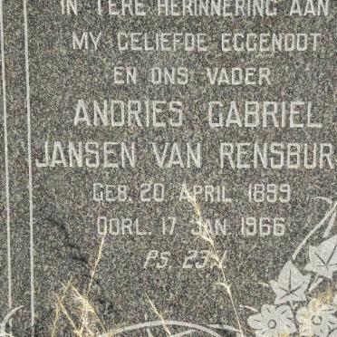 RENSBURG Andries Gabriel, Jansen van 1899-1966