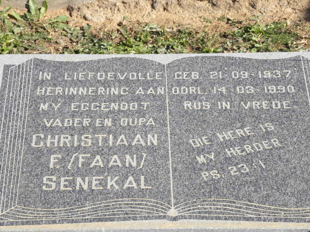 SENEKAL Christiaan F. 1937-1990