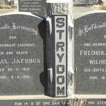 STRYDOM Paul Jacobus 1912-1981 &amp; Frderika Maria Wilhelmina BRITZ 1915-2003