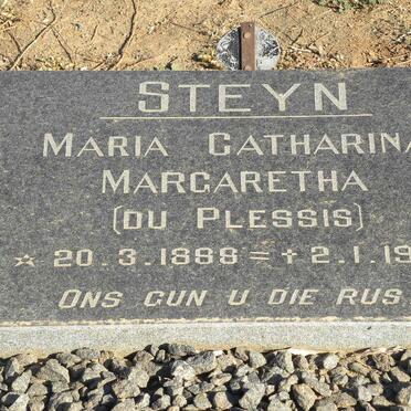 STEYN Maria Catharina Margaretha nee DU PLESSIS 1888-1978