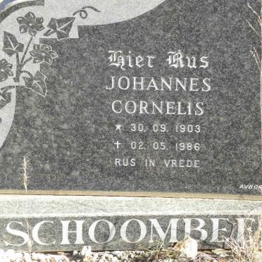 SCHOOMBEE Johannes Cornelis 1903-1986