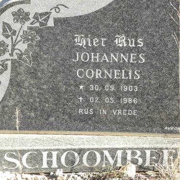 SCHOOMBEE Johannes Cornelis 1903-1986