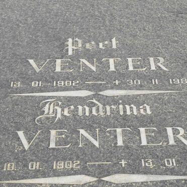 VENTER Peet 1902-1986 &amp; Hendrina 1902-1986