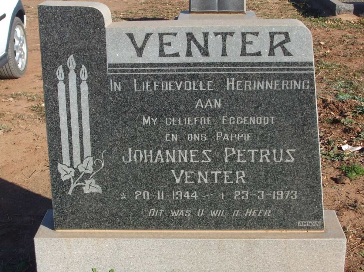 VENTER Johannes Petrus 1944-1973