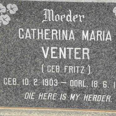 VENTER Catherina Maria nee FRITZ 1903-1980