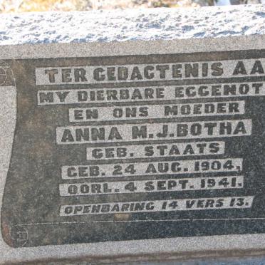 BOTHA Anna M.J. nee STAATS 1904-1941