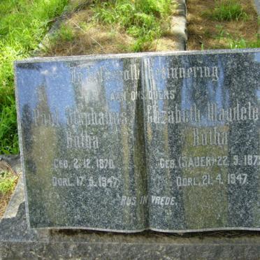 BOTHA Paul Stephanus 1870-1947 &amp; Elizabeth Magdelena SAUER 1875-1947