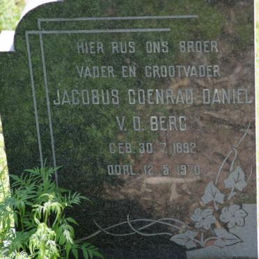 BERG Jacobus Coenrad Daniel, v.d. 1892-1970