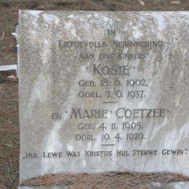 COETZEE Kosie 1902-1937 :: COETZEE Marie 1905-1920