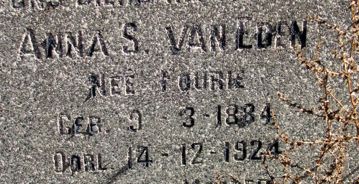 EDEN Anna S.,v nee FOURIE 1884-1924
