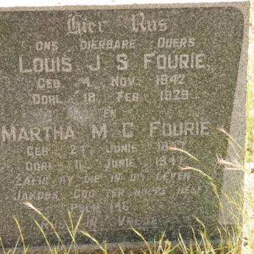 FOURIE Louis J.S. 1842-1928 &amp; Martha M.C. 1857-1947