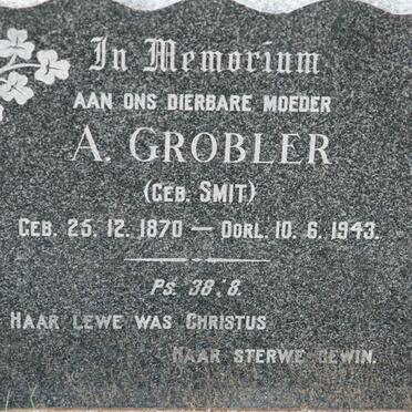 GROBLER A. nee SMIT 1870-1943