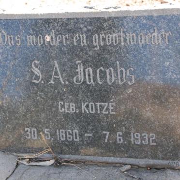 JACOBS S.A. nee KOTZÉ 1860-1932