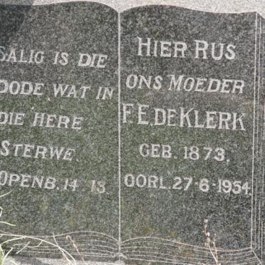 KLERK F.E., de 1873-1954