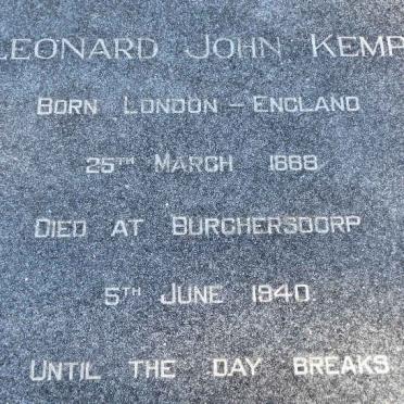 KEMP Leonard John 1888-1940