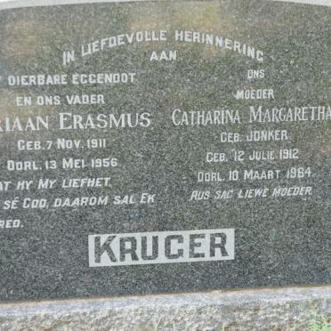 KRUGER Adriaan Erasmus 1911-1956 &amp; Catharina Margaretha JONKER 1912-1964