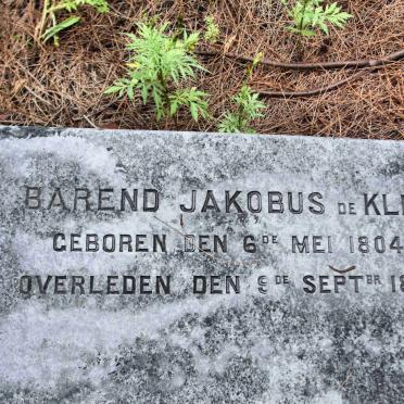 KLERK Barend Jacobus, de 1804-1883