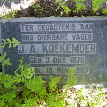 KOEKEMOER J.A. 1878-1963