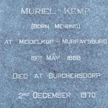 KEMP Muriel nee MEIRING 1888-1970