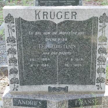 KRUGER Andries 1884-1954 :: KRUGER Frans 1878-1954