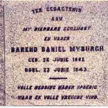 MYBURGH Barend Daniel 1882-1943