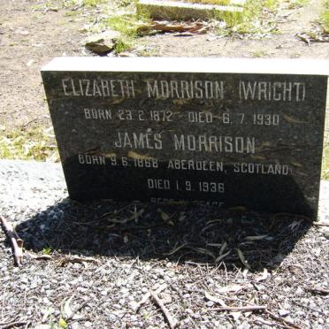 MORRISON James 1868-1936 &amp; Elizabeth WRIGHT 1872-1930