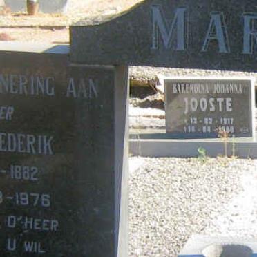 MARX George Frederik 1882-1976 &amp; Hester Susara VENTER 1891-1966