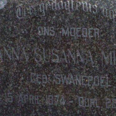 MINNIE Anna Susanna nee SWANEPOEL 1874-1961