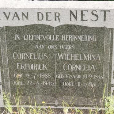NEST Cornelius Fredirick, van der 1865-1945 &amp; Wilhelmina Cornelia VISAGIE 1893-1961