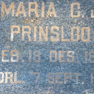 PRINSLOO Maria C.J. 1865-1989