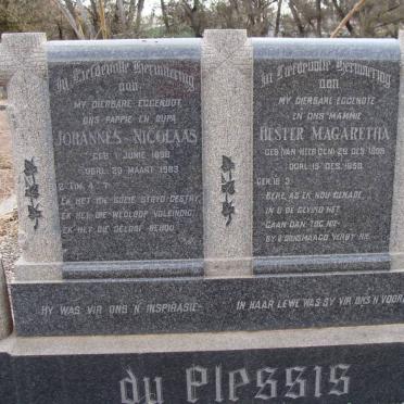 PLESSIS Johannes Nicolaas, du 1898-1983 &amp; Hester Magaretha neé VAN HEERDEN 1909-1950