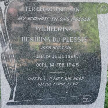 PLESSIS Wilhelmina Hendrina, du  nee HURTER 1896-1945