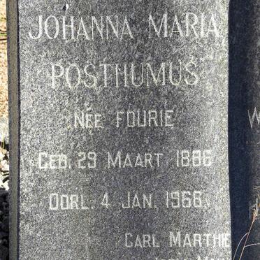 POSTHUMUS Johanna Maria nee FOURIE 1886-1966
