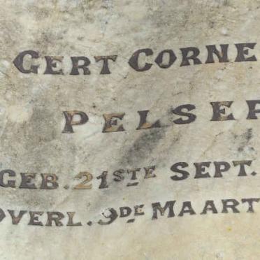 PELSER Gert Cornelis 1854-1936