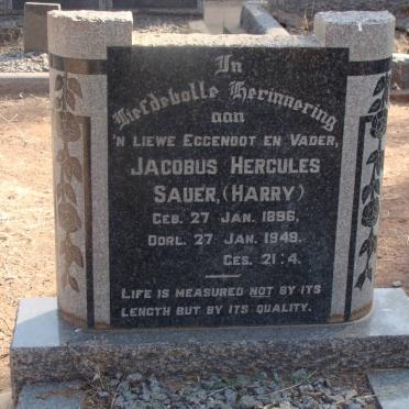 SAUER Jacobus Hercules 1896-1949