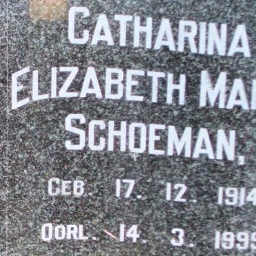 SCHOEMAN Catharina Elizabeth Maria 1914-1999