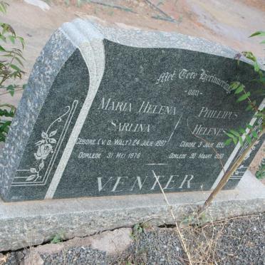 VENTER Phillipus Helenes 1895-1950 &amp; Maria Helena Sarlina V.D. WALT 1897-1978
