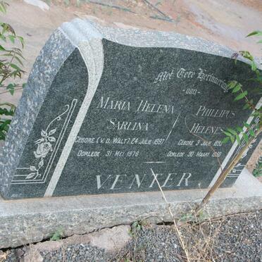 VENTER Phillipus Helenes 1895-1950 &amp; Maria Helena Sarlina V.D. WALT 1897-1978