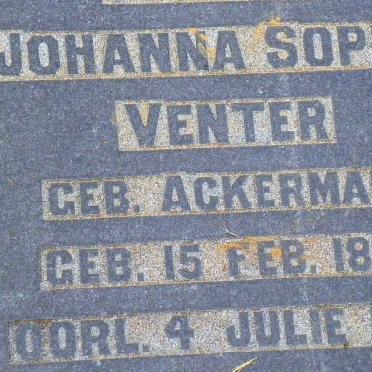 VENTER Johanna Sophia nee ACKERMANN 1894-1946