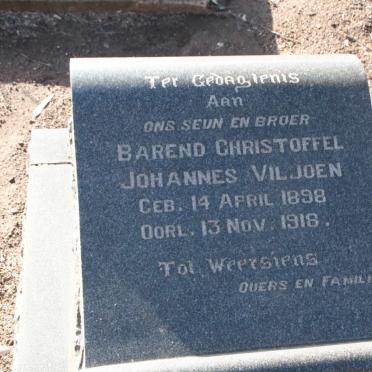VILJOEN Barend Christoffel Johannes 1898-1918