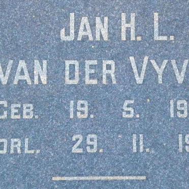VYVER Jan H.L., van der 1904-1972
