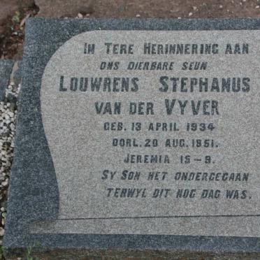 VYVER Louwrens Stephanus, van der 1934-1951
