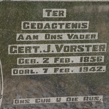 VORSTER Gert J. 1856-1942